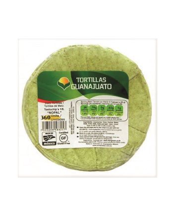 Guanajuato Pre-Cut Unfried Nopal Cactus Corn 1/6 Tortilla 15cm 1kg (pack of 360 chips)