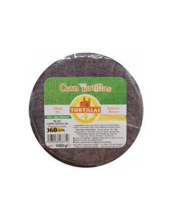 Guanajuato Pre-Cut Unfried Blue Corn 1/6 Tortilla 15cm 1kg (pack of 360 chips - Chilaquiles